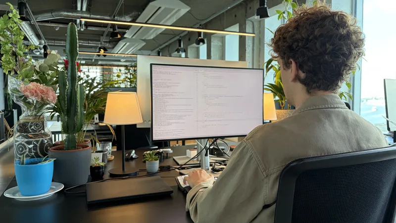 Max compiling some Rust code in our office in Amsterdam.