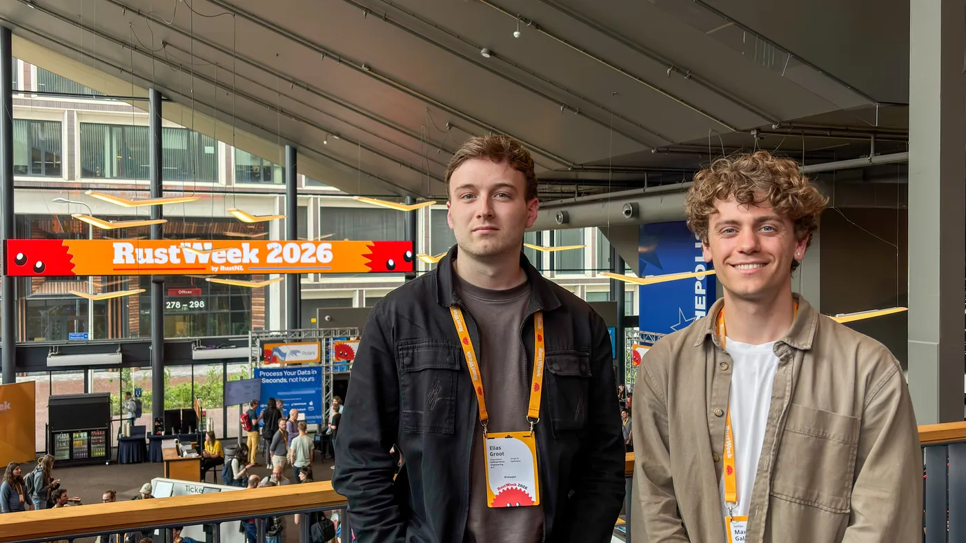 Elias (left) and Max (right) at RustWeek 2026 in Utrecht